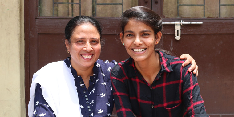 Poonam and her SOS Mother Madhavi 